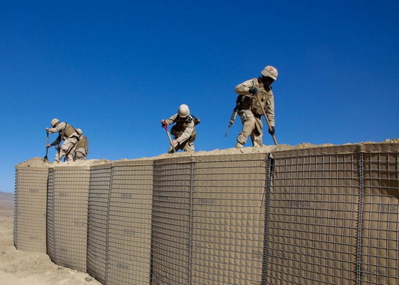 Askeri Ordu Duvar Çinko - Sel İçin Alüminyum Kaplı Tip Hesco Bariyer Bastion Savunma Bariyerleri