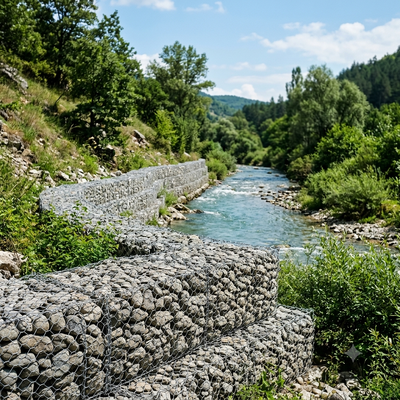 PVC Coated Hexagonal Woven Gabion Baskets for Retaining Wall