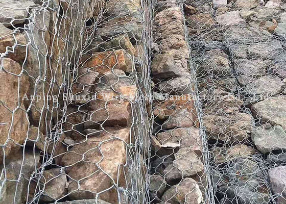 Üç Bükümlü Dokuma Yüksek Çinko Gabion Duvar Kafesi