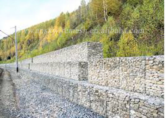 Pvc Kaplı Galvanizli Gabion Duvar Kafesleri Erozyon Kontrolü