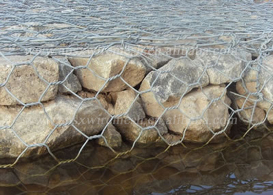 Taş Kafes Galfan Kaplamalı İstinat Duvarı Gabion Sepetleri 7x9cm Hasır Delik