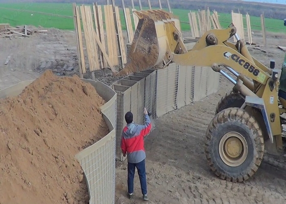 2x1x1 mesh Gabion Yüksek Güvenlik Katlanabilir Askeri Engeller Bunkerler İçin Konteyner Duvarları