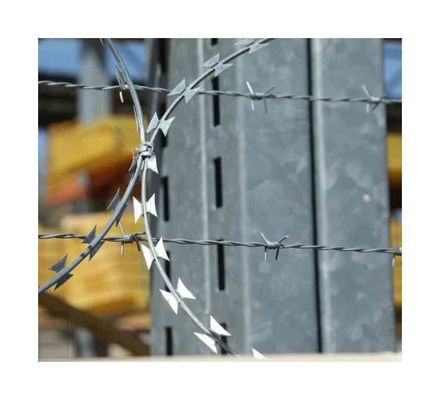 Çit Dikenli Tel Galvanize Koruma Çelik Tel 500 Metre Tıraş Blade Galvanize Tek Tıraş