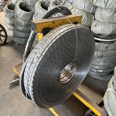 Fabrika Doğrudan Sıcak Battırılmış Galvanizli Çelik Tel Ağ Çit Pas-Dayanıklı Tıraş Dikenli Tel BTO-22 Hapishaneler için Güvenlik