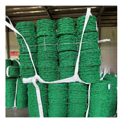 Galvanizli Güvenlik Koruması Dikenli İp PVC Kaplı Dikenli Tel Ağ Çit Depo Hızlı Teslimat