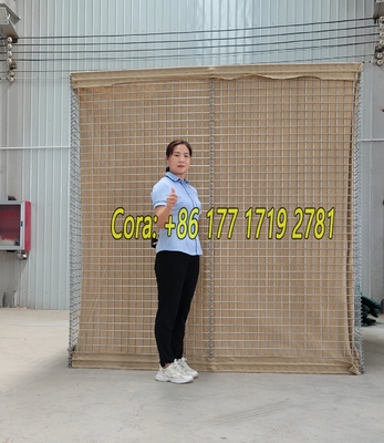 MIL1 1.37m Yüksek Galfan Kaplı Geotextile Askeri Sınıf HESCO Sel Engelleri ile Kaynaklı Gabion Çizgi ABD Pazarında