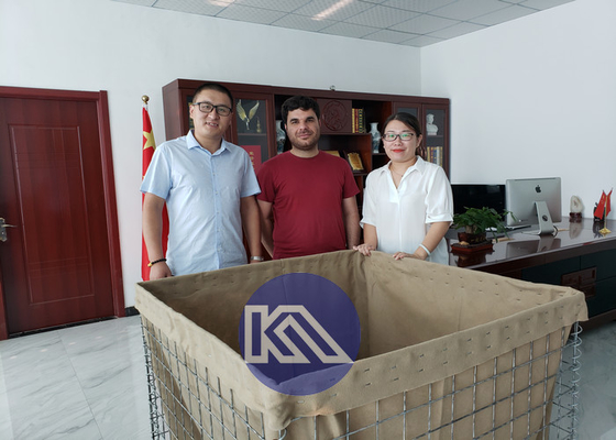 Korrozyona Karşı Ağır Güçlü Galvanize Gabion Hesco Bariyer Acil Durum Destek Duvarı için Savunma Bariyerleri