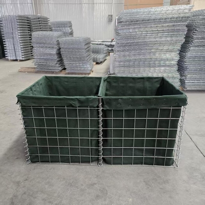 MIL1, MIL 7, MIL 10, MIL 12, MIL 19 2.74M Yüksek Sıcak Dondurulmuş Geotekstil Düzme Saldırılmış Gabion Hesco Çantası Askeri Savunma Engelleri Bastionlar