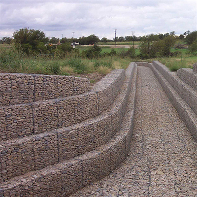 2 * 1 * 1m Dokuma Gabion Sepetleri Deniz Savunması Kaya İstinat Duvarları İçin Altıgen Çit