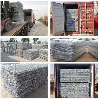 Nehir Taşkın Kontrolü Takviyesi İçin Yeşil Pvc Kaplı 2.7mm Gabion Kutusu