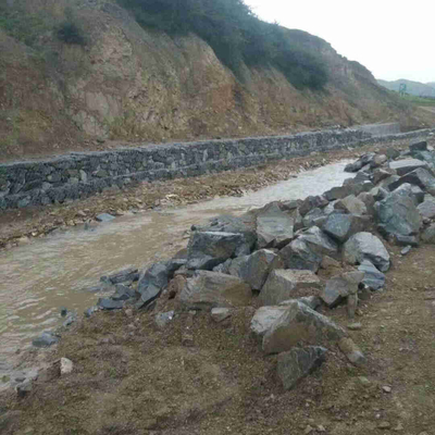 Dolgu Takviyesi için 2 * 1 * 1m Standart 2mm Galvanizli Gabion Sepet Altıgen Mesh