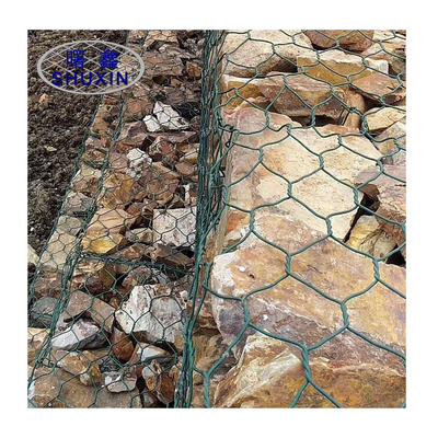Delik 8*10cm Nehir Eğimi Çelik Gabion Sepetler 2*1*1m Galvanizli Dokuma