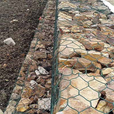 Taş için Pvc Gri 2x1x1m Gabion Hasır Sepet 6x8