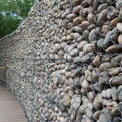Sıcak Galvanizli Pvc Kaplı Gabion Kutusu Kullanan İstinat Duvarı