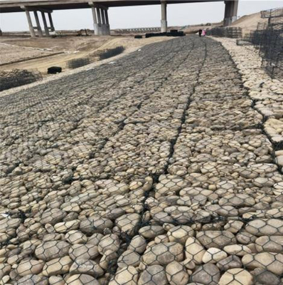 Deniz Duvarı Koruması için Pas Korumalı Galvanizli Altıgen Gabion Sepet Galfan