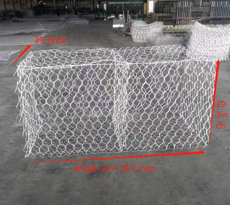 Şantiye Projesi İçin Standart 1x1x2m 3.05mm 80x100mm Gabion Tel Sepet