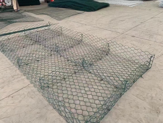 Nehir Duvarı İnşaatı İçin 6X2X0.3M Galvanizli Altıgen Hasır Gabion Yatak