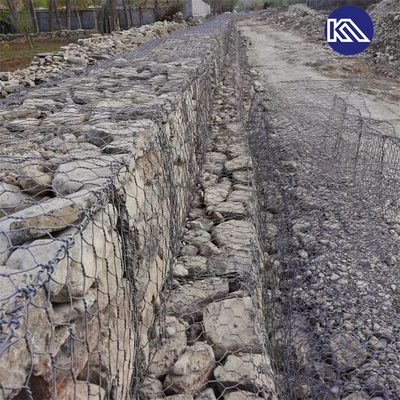 60 * 80mm Gabion Sepetleri Galvanizli Çinko Kaplı Altıgen Gabion Hasır