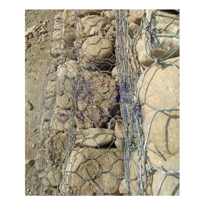 2 * 1 * 1m Dokuma Pvc Kaplı Gabion Kutusu Galvanizli Gabion Mesh Yüksek Mukavemet
