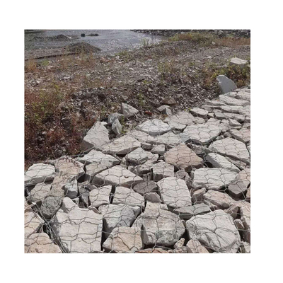 Altıgen Pvc Kaplı Gabion Reno Yatak Taş Kafesleri 2x1x0.5m Erozyona Dayanıklı