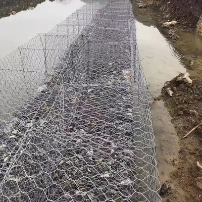 Taşkın Kontrolü İstinat Duvarı İçin Standart Q195 Galvanizli  Gabion Sepetleri