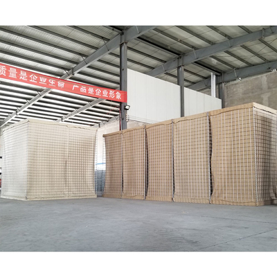 Geotekstil ile Sıcak Galvanizli Kaynaklı Savunma Askeri Bariyer HESCO Kutuları