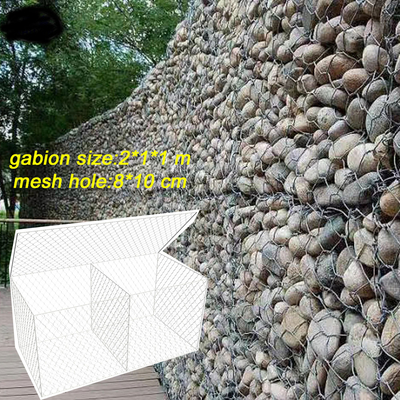 Yüksek Çinko Kaplama Galvanizli Gabion Kutuları Anti koroziv 2.2mm Dia Tel