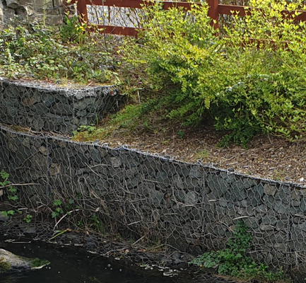 PVC kaplı galvanizli tel örgü Gabion Kutusu 1 * 1 * 1 M Yeşil Kaya Düşme Koruması için