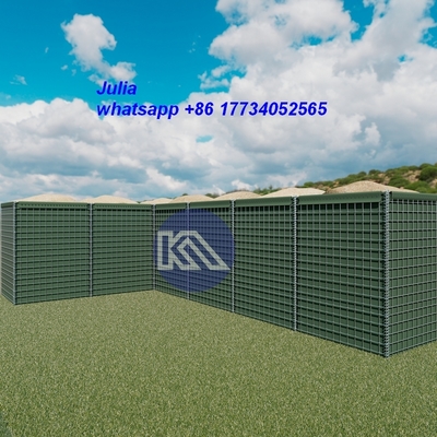 Galvanizli Kaynaklı Hasır Gabion Kutusu 5mm Tel 300 Gsm Jeotekstil Askeri Bariyer