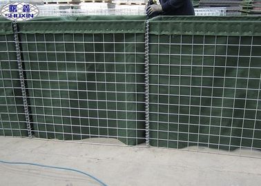 Yeşil Geotekstil Askeri Gabion Kutu Çinko - Alüminyum Kaplamalı Tip