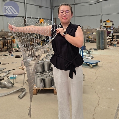 Dekorasyon Paslanmaz Çelik Tel İpi Ferrule Anti Drone Mesh 3x3m