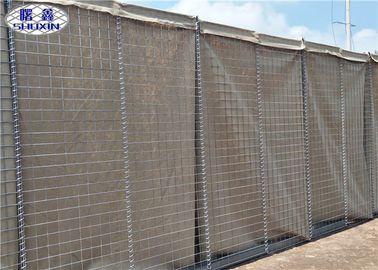 Bej Özel Kum Dolgulu Bariyerler / Kaynaklı Hasır Gabion Defansif Baz