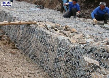 60 * 80 Gabion Duvar Kafesleri / Tel Kafes Taş İstinat Duvarları Altıgen Tarzı
