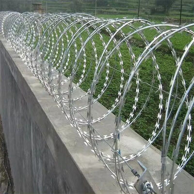 Galvanizli Jiletli Jiletli Tel Rulo Çit Dış Mekan İçin 450mm Jiletli Tel Fiyatı