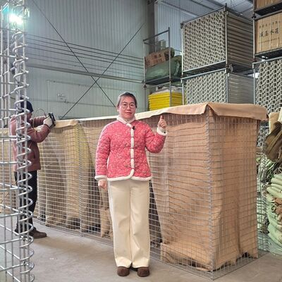 Mil 1 Savunma Bariyeri Hesco Bariyeri Galvanizli Kaynaklı Ağı Prefabrik Sel Kontrolü Askeri Kaleler Kolay Montaj