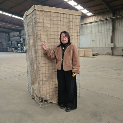 Hesco Bastion Wire Mesh Gabion Kutusu, daha fazla istikrar için Spiral Düğme Tel ve Kalın Tel Diametresi ile