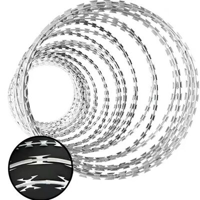 Sıcak Daldırılmış Galvanize BTO-22 Concertina Rezor Dikenli Tel Anti tırmanış Güvenlik Blade Tel Çiftlik Duvar Çit Kenya Pazarı