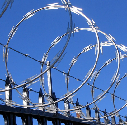 Hearvy Galvanize Concertina Razor Wire Cross Tipi Güvenlik Dikenli Tel Çit Topper