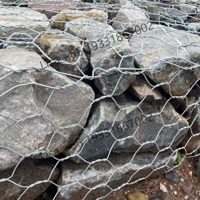 Toptan Satış Fiyatı Yamaç Koruma 2x1x1m PVC Kırmalı Dokuma Altıgen Gabion 80x100mm Dayanıklı Galfan Galvanizli Gabion Kutu Sepeti