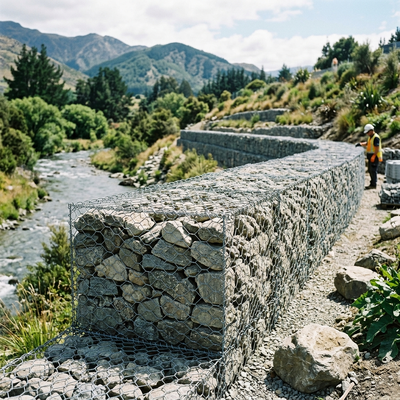 Nehir Kıyısı Koruması için Fabrika Doğrudan Dokuma Mesh Gabion Kutuları
