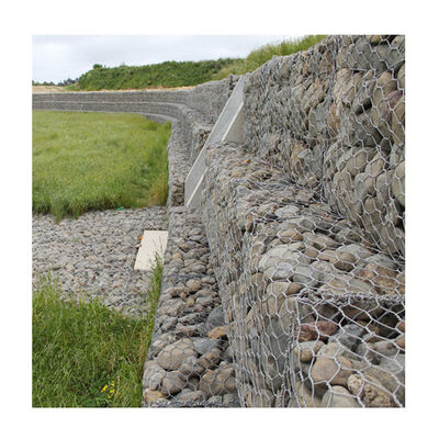 8*10cm Galvanizli Pvc Kaplı Gabion Kutusu Altıgen Dokuma Taş Dolgulu Gabion Sepeti
