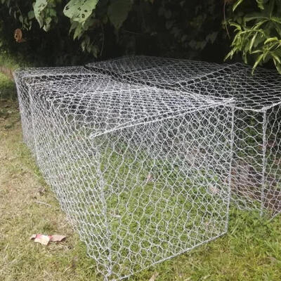 Çift Burgulu Galfan Çinko Kaplamalı 8*10cm / 2*1*1m Gabion Sepetli İstinat Duvarı Çiti