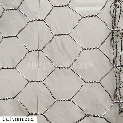 Galvanizli 6*8cm Altıgen Gabion Hasır 1*1*1m Gabion Sepet İstinat Duvarı Çit