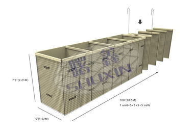 Mil 10 Sıcak Daldırma Galvanizli Hesco Bariyer Duvarı ， Askeri Hesco Bastion