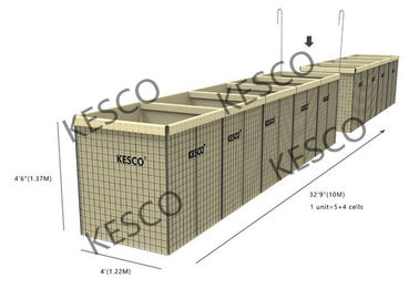 Hesco Bastion Bariyer Taşkın Bariyer Kontrolü Mil 8 Askeri Kum Duvar