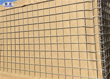 Mil 7 HDP 300 GSM UV Korumalı Geotekstil ile Kumlu Duvar Askeri Hesco Bariyerleri Galvanizli