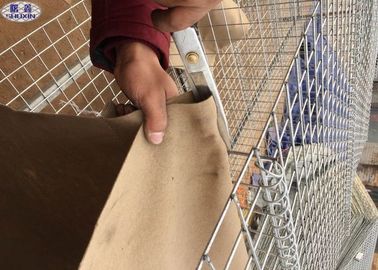 5mm Tel Kum Dolgulu Bariyerler Geotekstil Astarlı Hesco Torbası İmalatı İçin