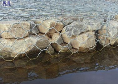 Nehir / Banka Eğim İçin Pvc Kaplı Galvaniz Erozyon Kontrolü Gabion Sepetleri