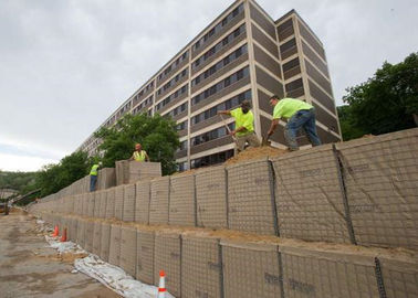 Galvanizli Mil 3 Savunma Tabya Bariyerleri Askeri Kaynaklı Gabion Duvarı Hesco Bariyeri