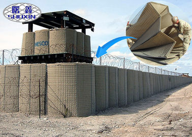 Sıcak Daldırma Galvanizli HESCO Savunma Bariyerine Bağlı Katlanabilir Hücreler